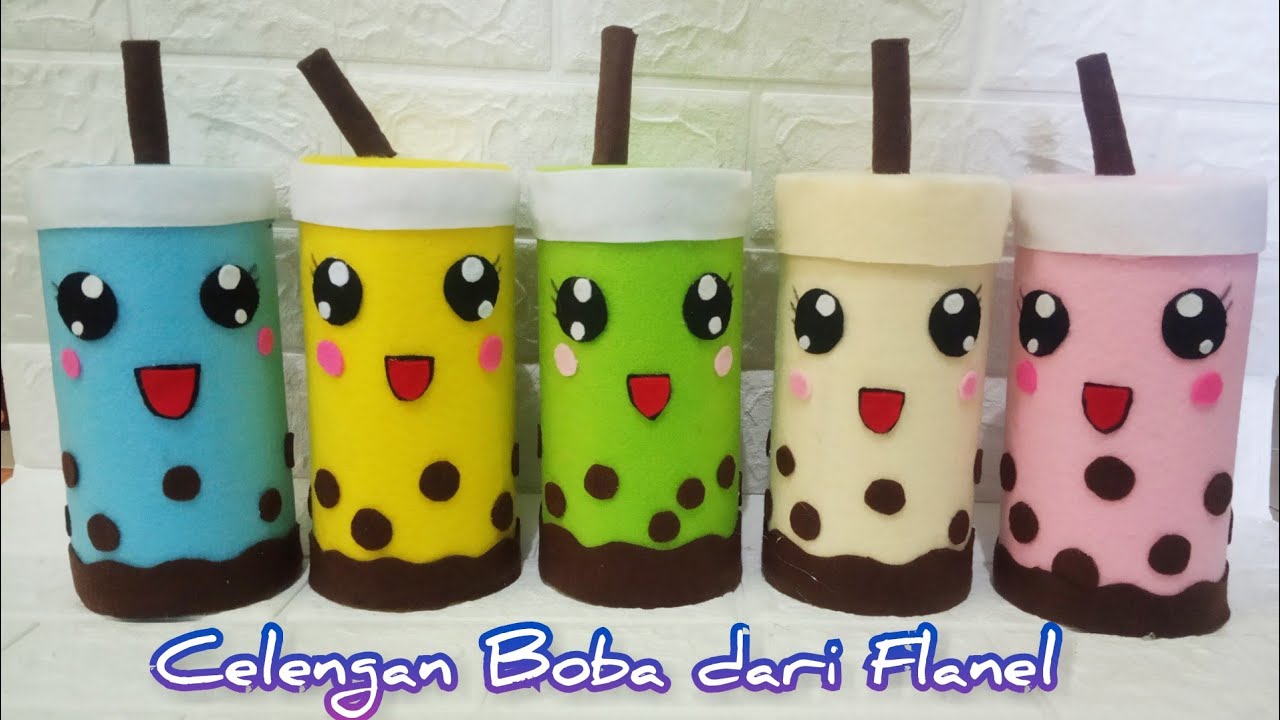 Diy Tutorial || Cara Membuat Celengan Boba dari Kain Flanel
