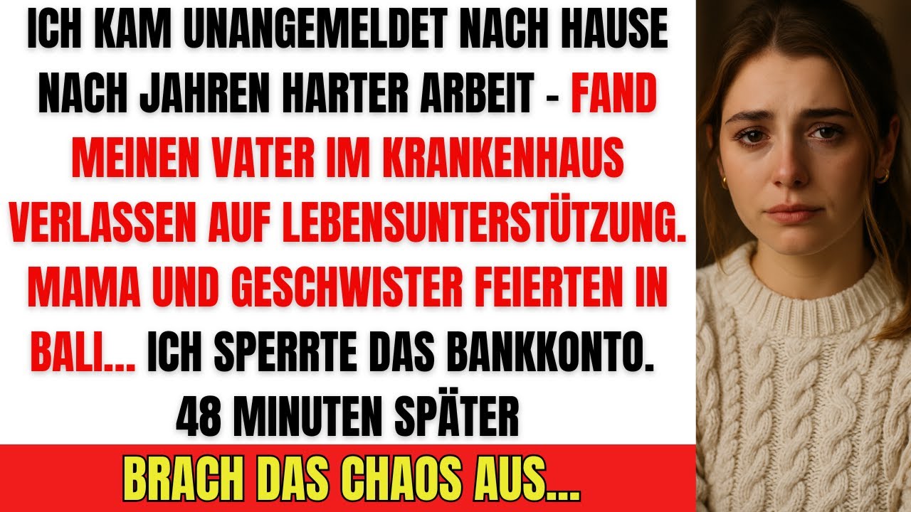 Ich kam unerwartet nach Hause – fand meinen Vater im Krankenhaus, während Familie in Bali feierte