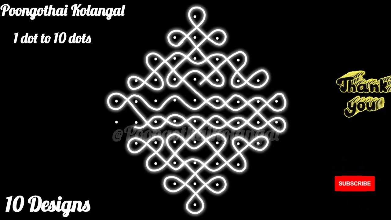 1 to10 Dots Kolam Collection | 10 Easy Pulli Kolam Designs | kolam for beginners@PoongothaiKolangal 