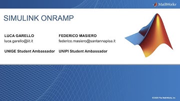 SIMULINK Onramp UNIGE/UNIPI
