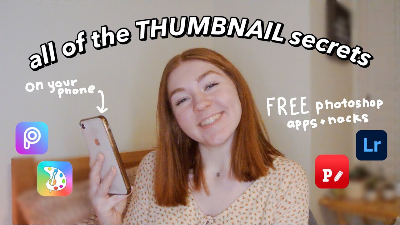 how to make thumbnails easy, on your phone, & for free! (also secret photoshop tips)