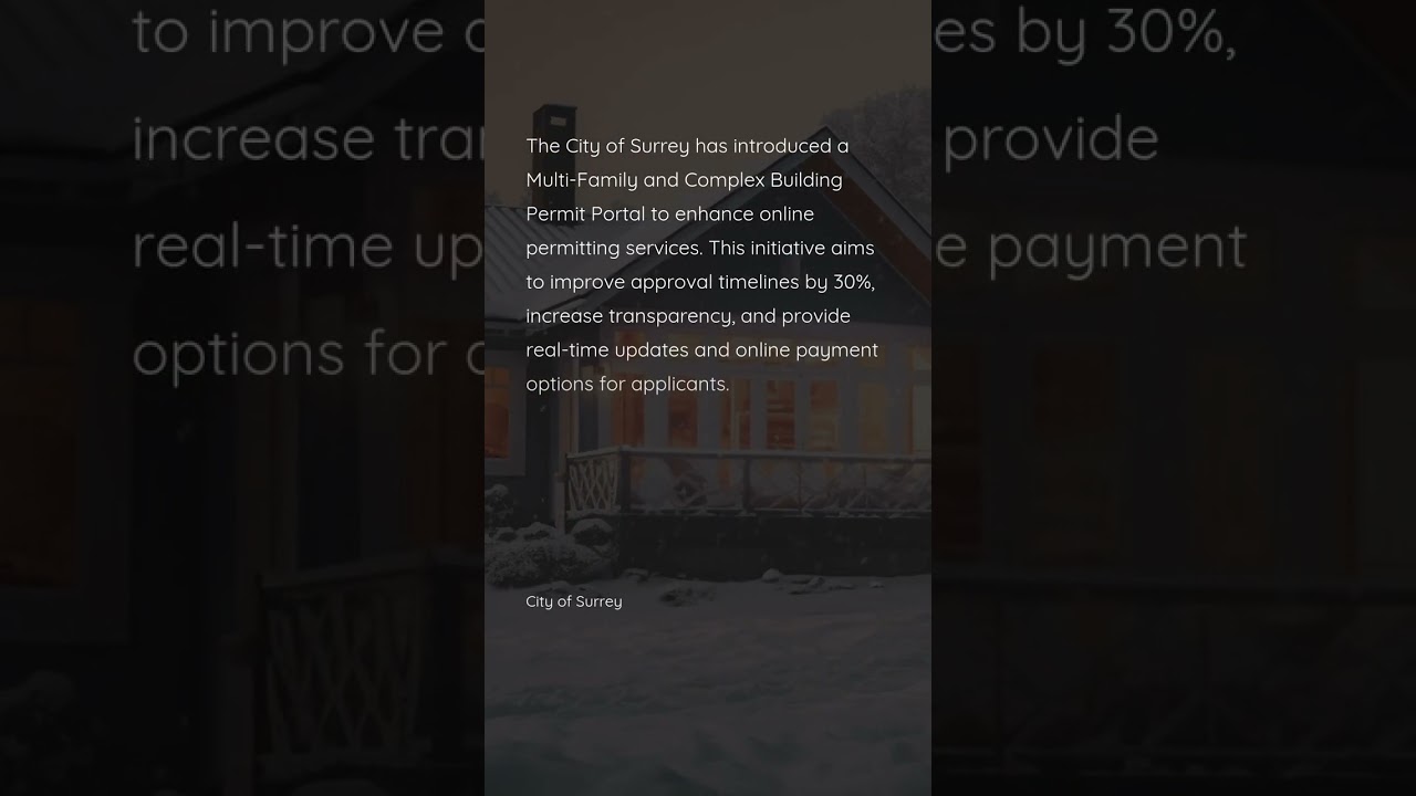 Surrey launches Multi-Family and Complex Building Permit Portal