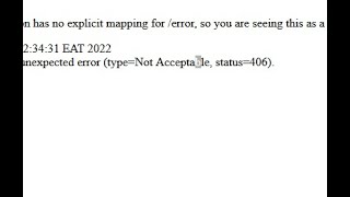 Not Acceptable, status=406 error in response body.