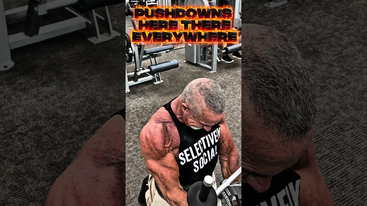PUSH DOWNS HERE, THERE AND EVERYWHERE #triceps #workout #motivation #muscle