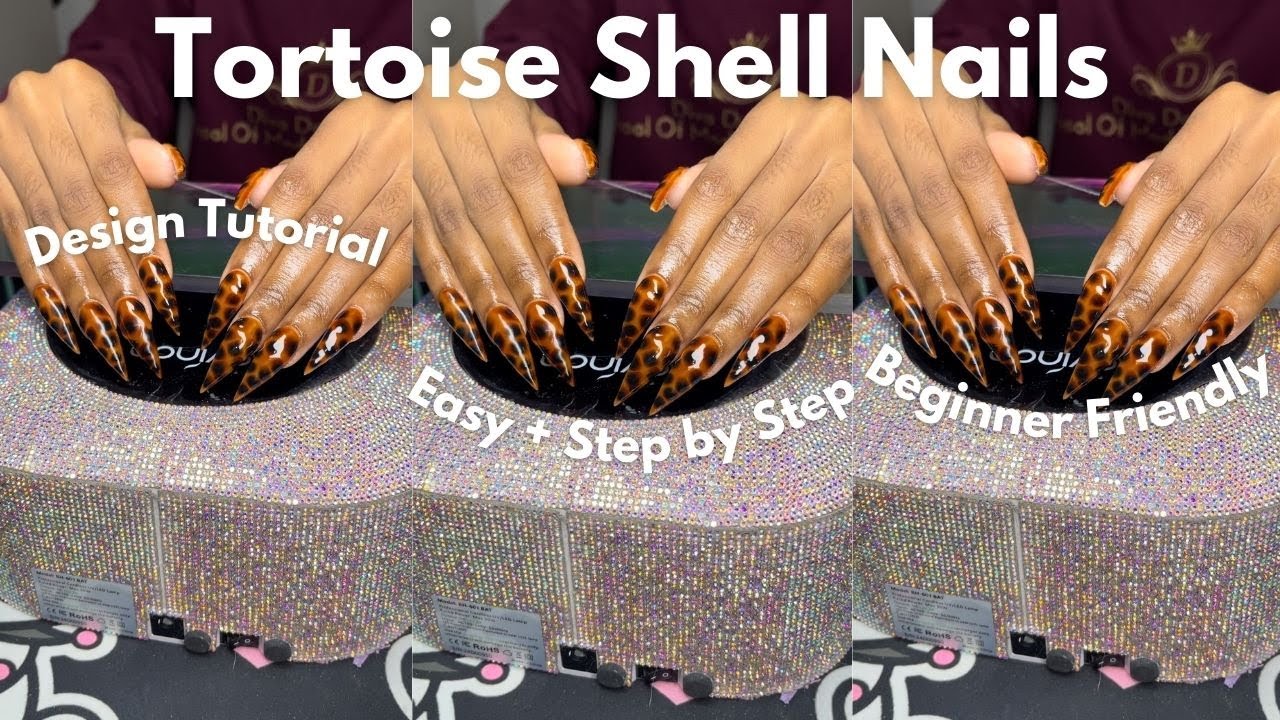 EASY Tortoise Shell Nails | Easy step by step tutorial | Beginner ...