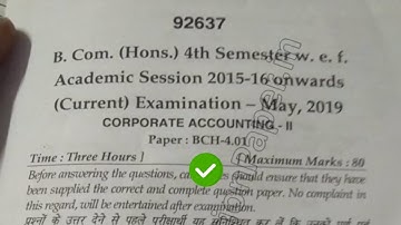 2019 Mdu BCom Hons 4th Sem Corporate Accounting Question Paper