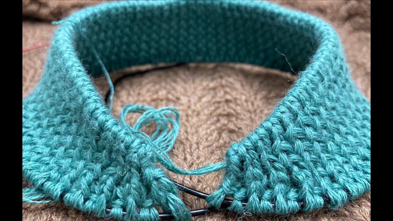 How to knit baseball collar - Cách đan cổ bóng chày - YouTube