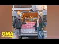 This couple converted a van into a on-the-go dining room