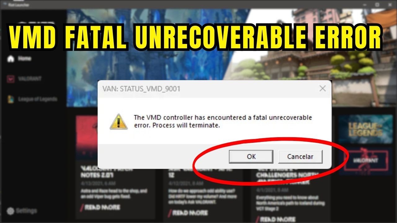 Fix Valorant VMD 9001 Error | VMD Controller Has Encountered a Fatal ...