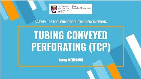 Group 3 EH2435A : Tubing Conveyed Perforating (TCP)