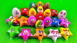 Picking Numberblocks in Rainbow Eggs, Stars with CLAY Coloring! Satisfying ASMR Videos