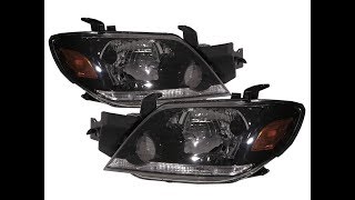 CrazyTheGod Outlander MK1 2003-2005 Wagon 5D Clear Headlight Headlamp Black EUROPE for Mitsubishi