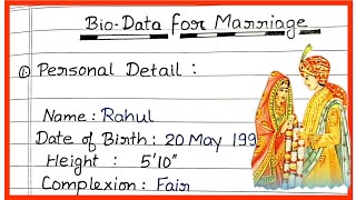 Marriage Biodata/ Simple Marriage Biodata/ Bio data for Marriage / Marriage Biodata format