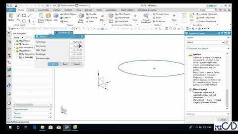 NX12 Tutorial - Thiết Kế Và Lắp Ráp - 3 2  thực hành tạo ellipse