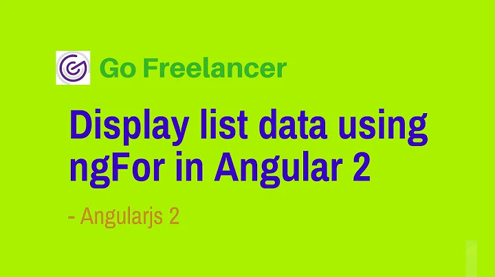 Display list data using ngFor in Angular 2