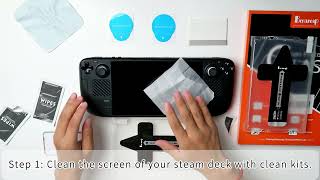 Benazcap [2 Pack] Steam Deck Screen Protectors with Installation Frame Dust-Elimination\/ Bubble Free