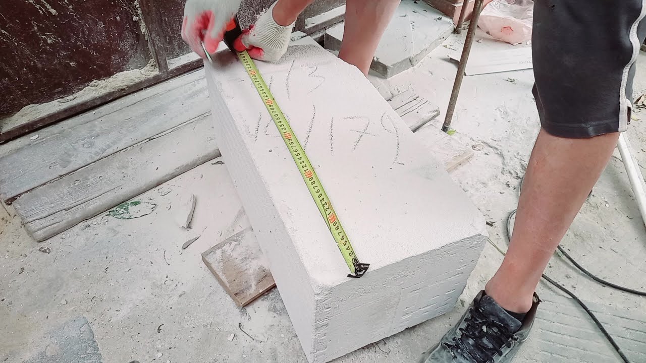 Как ровно и быстро отпилить газоблок.Резка газоблока - YouTube