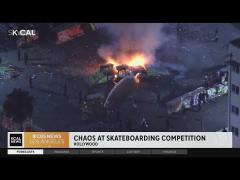 Chaos unfolds at skateboarding competition in Hollywood