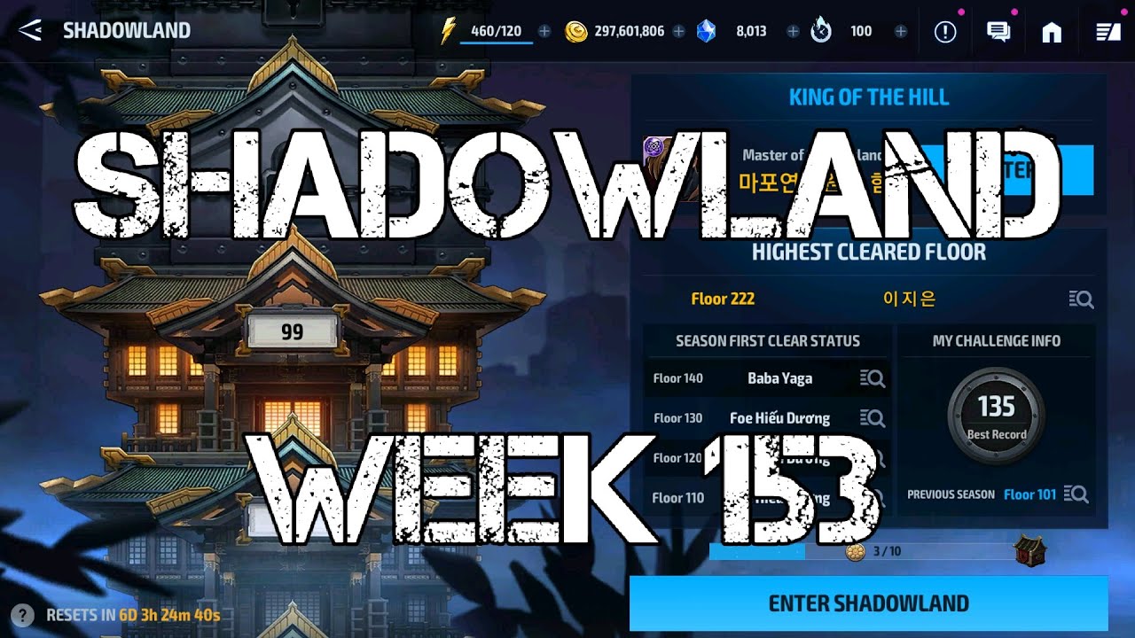 CLEARING SHADOWLANDAFTER V730 UPDATE AND SHANG CHI T3 WITH ALL UNIFORMS 