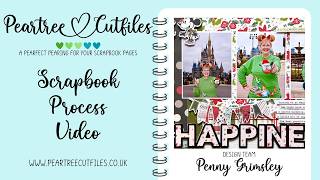 Scrapbook Process | Happiness Documented | Disney| Peartree Cutfiles + Simple Stories | Layout 130