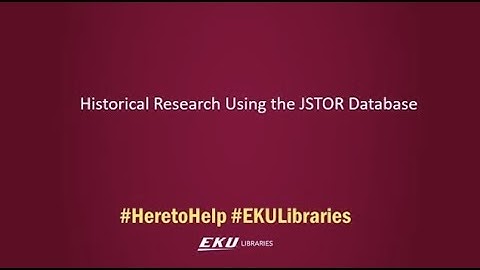 Historical Research using the JSTOR database