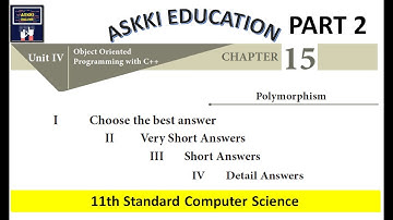 💥 11th Computer Science Chapter 15 Polymorphism - Book Back Answers English Medium part#2