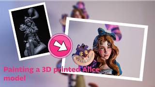 Painting a 3D printed Alice in Wonderland resin model