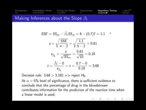 11.7. Simple Linear Regression: Hypothesis Testing - Example