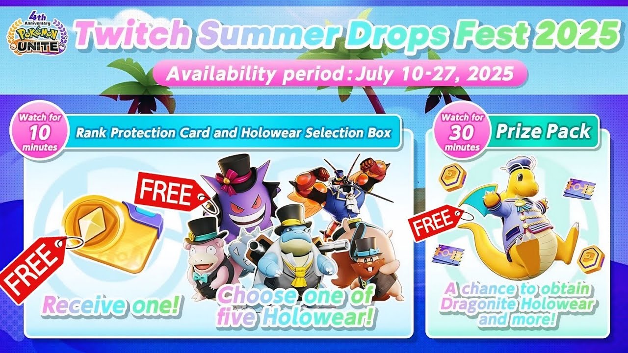 How to Claim FREE Holowear Twitch Summer Drops Fest 2025 - Pokémon Unite
