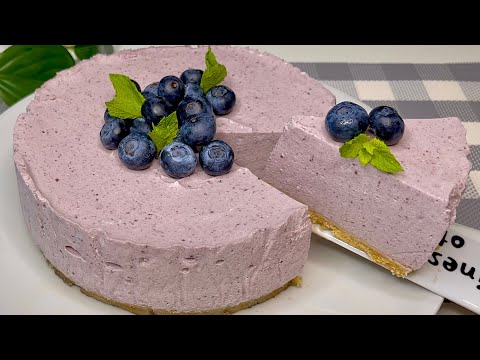 COLD BLUEBERRY CAKE 🫐 Easy No Bake Recipe # 233