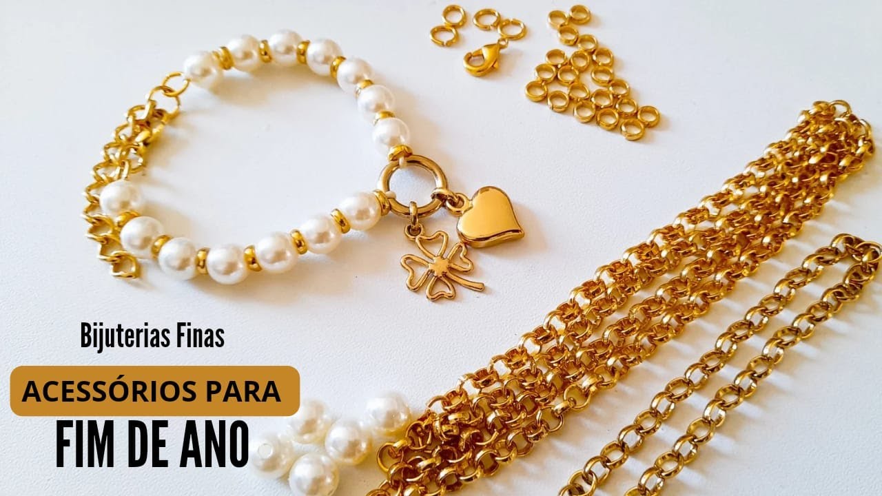 COMO FAZER PULSEIRA DE PÉROLAS PARA FIM DE ANO- AULA BIJUTERIAS FINAS, Faça Para Vender #bijuterias