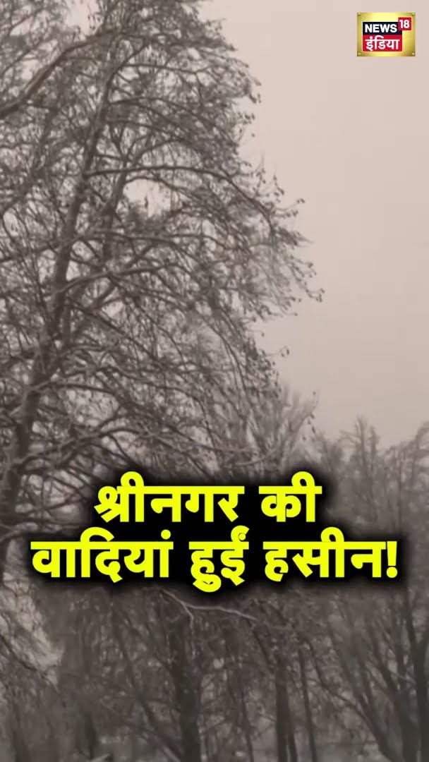 श्रीनगर की वादिया हुई हसीन! | Srinagar Snow Fall | News18 India | #Shorts | Hindi News