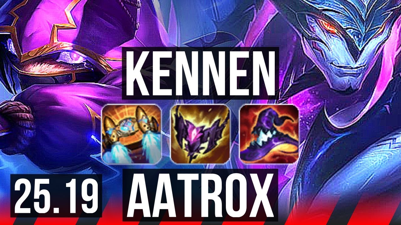 Watch Kennen obliterate Aatrox in Master elo! 
Highlights: Good KDA: 10/1/10, Killing spree: Dominating. 
Learn what runes to use, what items to build, understand how to lane, teamfight, and outplay your opponents as #Kennen. 
/// #LeagueOfLegends high elo replay 
 
Thank you for watching! 
Did you learn something new? Share it in the comments! 
If you liked this video, please leave a thumbs up, if you disliked it, be sure to give me feedback in the comments. I appreciate your support! 
 
~~~| DOMISUMREPLAY |~~~ 
High elo replays for every role and champion. Improve your gameplay. Many uploads per day. 
 
~~~| WATCH MORE |~~~ 
Main channel: https://www.youtube.com/channel/UChkYqBSmrYsPjOTK2N4pdWg?sub_confirmation=1 
Kennen channel: https://www.youtube.com/channel/UCH1QQRvA8b23lQ79VPDydHQ?sub_confirmation=1 
 
More replays of: 
- Kennen vs Aatrox: https://www.youtube.com/playlist?list=PLi2K0-p3PcKrcllBheIGq5-8Hw37nk5f2 
- Kennen TOP: https://www.youtube.com/playlist?list=PLi2K0-p3PcKqZTiAyswd07gfaknHW_N5S 
- Kennen: https://www.youtube.com/playlist?list=PL-TM5XNBRKzRAqKNW3dN7ts6X7t0scTLJ 
 
~~~| MATCH INFO |~~~ 
GAME TYPE: Ranked Solo/Duo 5v5 
REGION: EUW 
AVERAGE RANK: Master 
SEASON: Season 2025 
PATCH: 25.19 
 
~~~| SPECTATED PLAYER |~~~ 
CHAMPION: Kennen 
SKIN: Super Kennen 
RANK: Master 
RIOT ID: BMF Railthemail # BMF 
OP.GG: https://op.gg/summoners/euw/BMF+Railthemail-BMF 
RUNES: SORCERY - Summon Aery, Axiom Arcanist, Transcendence, Scorch; DOMINATION - Sudden Impact, Ultimate Hunter (Attack Speed + Adaptive Force + Health Scaling) 
 
~~~| OPPONENT |~~~ 
CHAMPION: Aatrox 
SKIN: Primordian Aatrox 
RANK: Master 
RUNES: PRECISION - Conqueror, Triumph, Legend: Haste, Last Stand; RESOLVE - Second Wind, Overgrowth (Adaptive Force + Adaptive Force + Health Scaling) 
 
I am not one of the summoners playing in the matches uploaded to this channel, so I am unfortunately unable to answer questions about decisions made by the summoners in the game. 
 
played at 2025-10-05 16|19|16 (CEST); rec on wd-luchs at 2025-10-05 20|54|28 (CEST); mtdt at 2025-10-05 21|57|57 (CEST); EUW-7556930816-TOP-BLUE