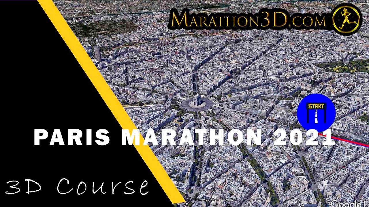 PARIS MARATHON 2021  3D Course | www.Marathon3D.com