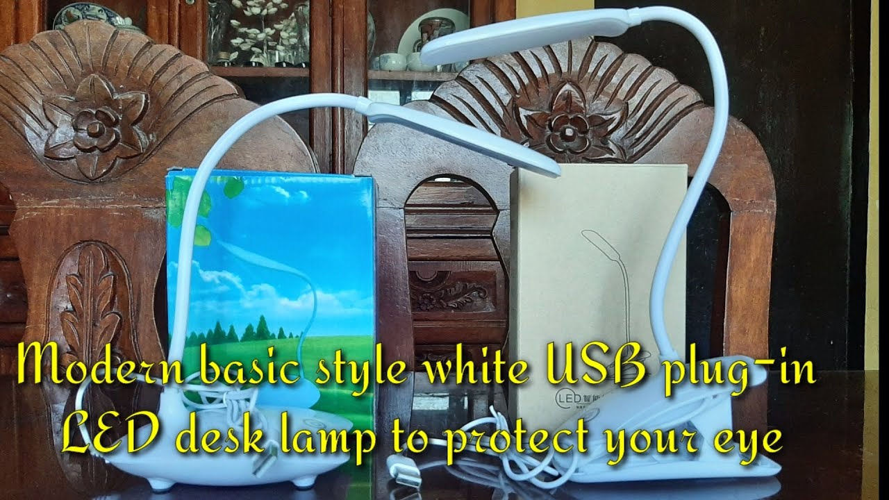 MODERN BASIC STYLE USB PLUG IN LED DESK LAMP UNBOXING