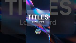 DaVinci Resolve: Создание титров "Lower Third" #davinci #resolve #edit #visual #tutorial #dynamic