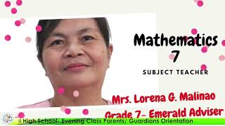 Consolacion NHS- Evening Class (Grade 7Parents/Guardian Orientation)