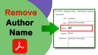 How to remove author name from pdf with Adobe Acrobat Pro DC