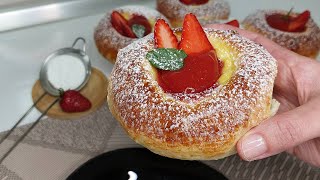 KROFNE IZ RERNE💥sa vanila i jagoda kremom❗️Ne postoji bolji recept-Donuts with strawberries