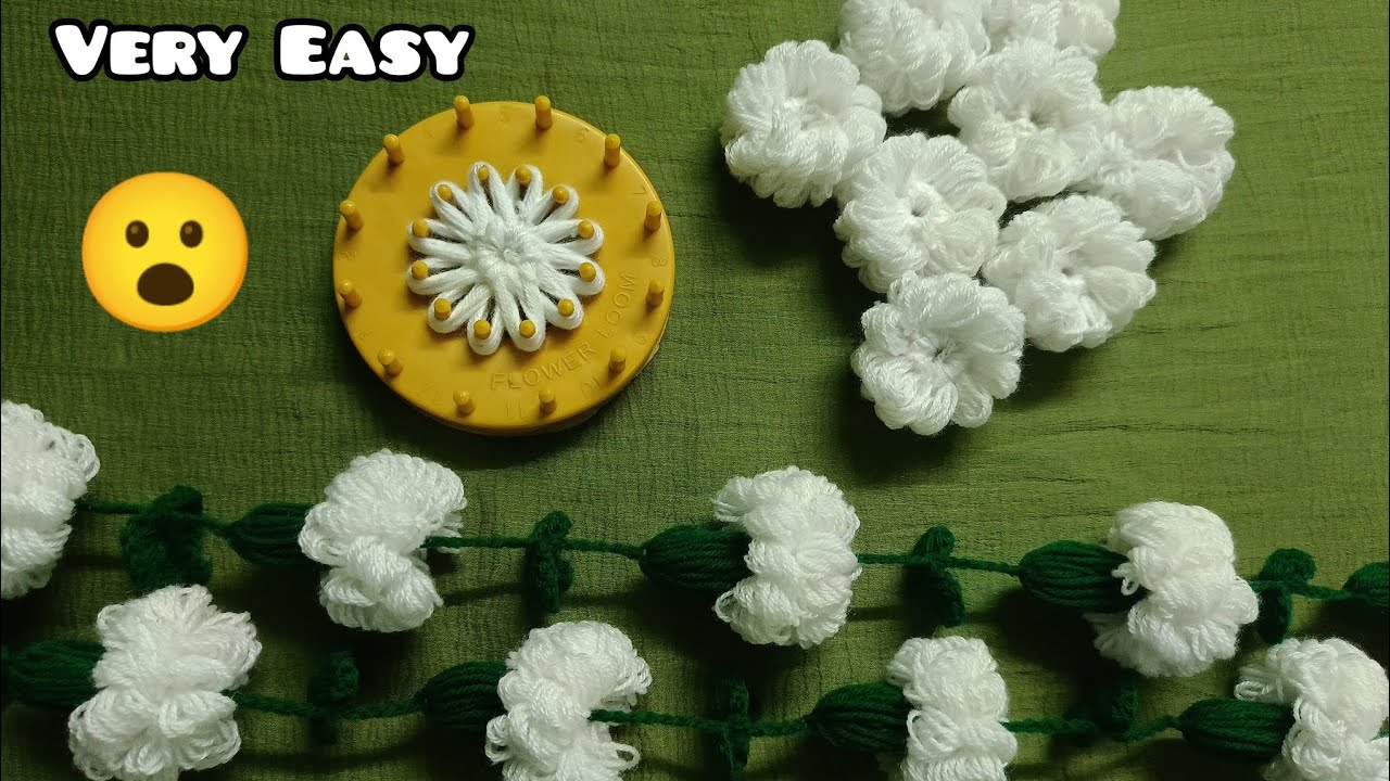 🏵️ सांचे से बनाए चमेली का फूल, Flowers For 💫 Garland, Flower Loom Pattern