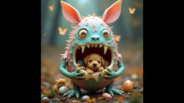 Egg monster Ai video S_0031  #ai #comfyui #aiart #monster  #animation #egg #dog