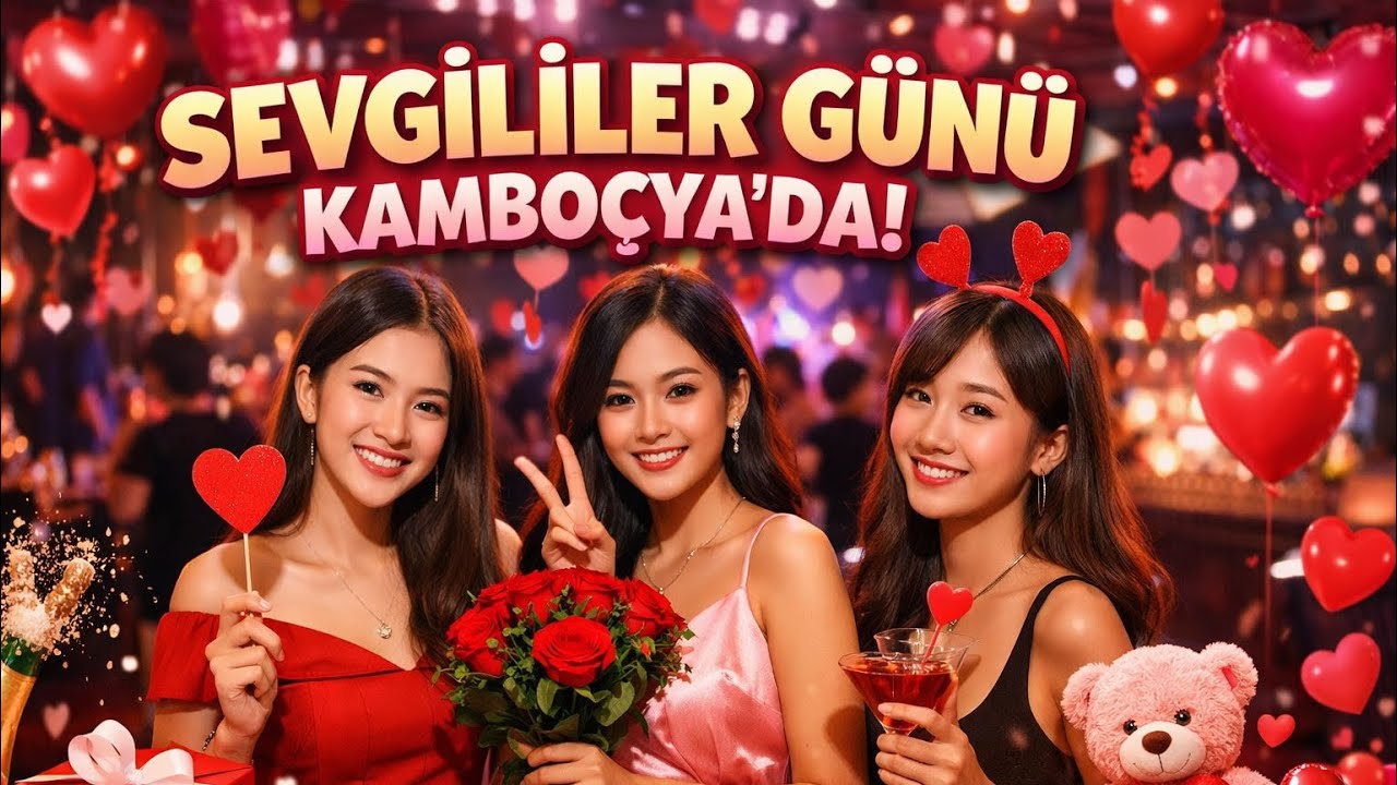 KAMBOÇYA SİEMREAP SEVGİLİLER GÜNÜ MOTOR GEZİSİ BARLAR DA KIZLAR 