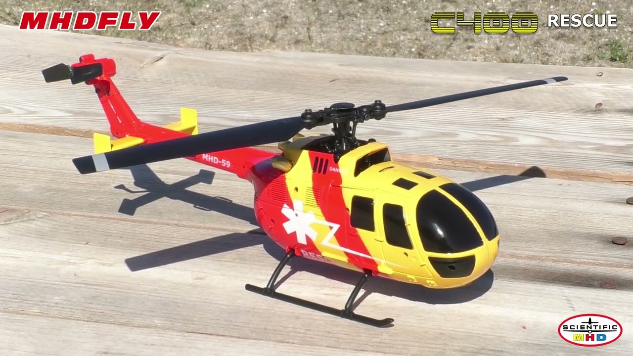 MHDFLY Hélicoptère Radiocommandé C400 Rescue Quadripale Débutant - JJMstore