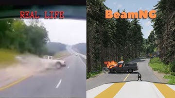 Real Life Crashes vs. BeamNG.Drive | Side-by-Side Comparison #1