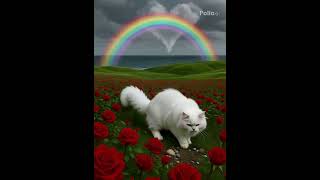 A White Persian Cat Walks In Dreamy Cat Paradise 2