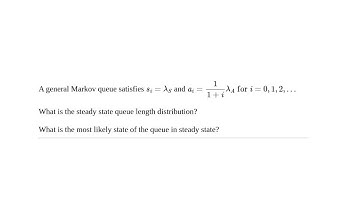Most likely state of the queue in steady state (Example problem)