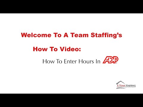 How To Enter Hours in ADP