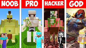 Minecraft Battle - NOOB vs PRO vs HACKER vs GOD : GOLEM MUTANT in Minecraft ! AVM SHORTS Animation