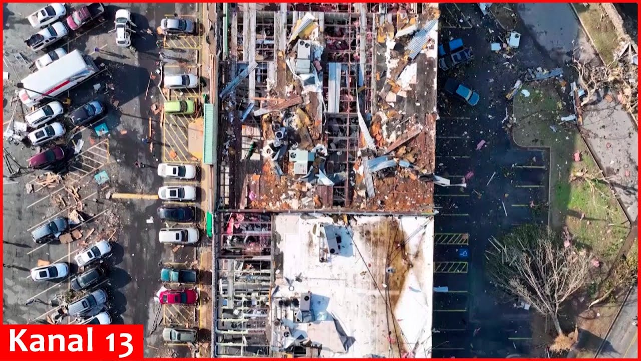 Drone footage shows massive damage from Arkansas tornado - YouTube
