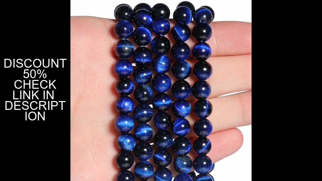 4mm-12mm Blue Tiger Eye Natural Stone Beads Loose Spacer Round Beads for DIY Jewelry Making Bracelet